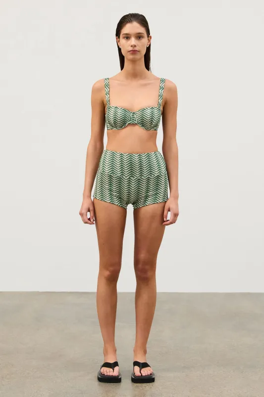 Green Zig Zag Balconette Bra Cup sold by Zulu and Zephyr