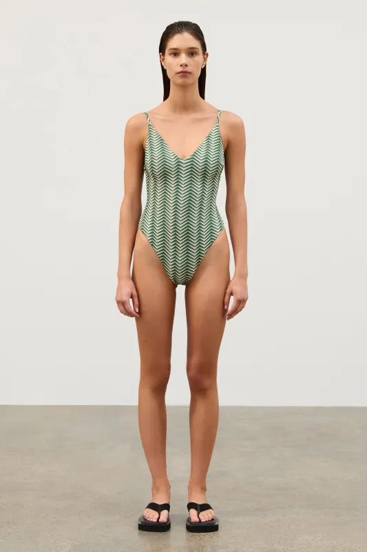 Green Zig Zag One Piece sold by Zulu and Zephyr