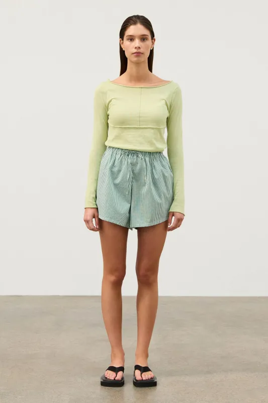 Tallow Pin Stripe Cotton Short sold by Zulu and Zephyr