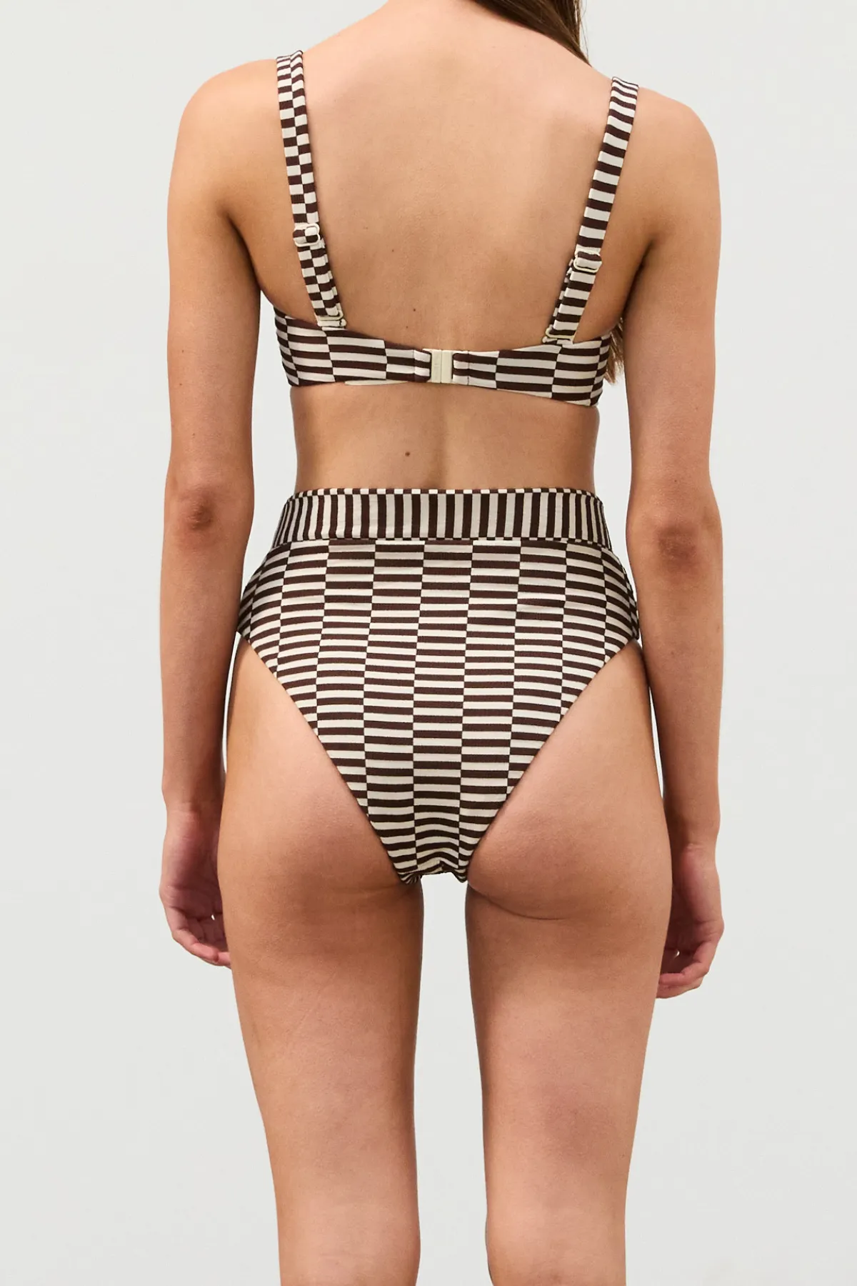 Cocoa Grid Textured High Cut Brief sold by Zulu and Zephyr product image thumbnail 4