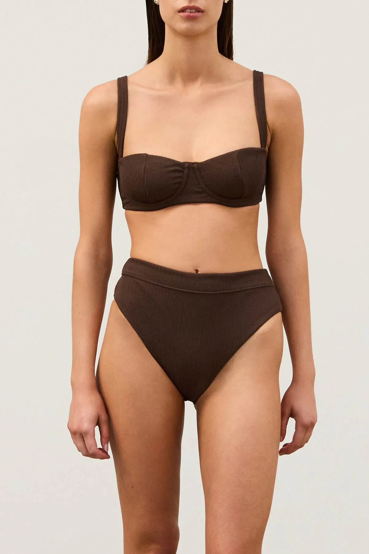 Cocoa Textured High Cut Brief sold by Zulu and Zephyr product image thumbnail 3