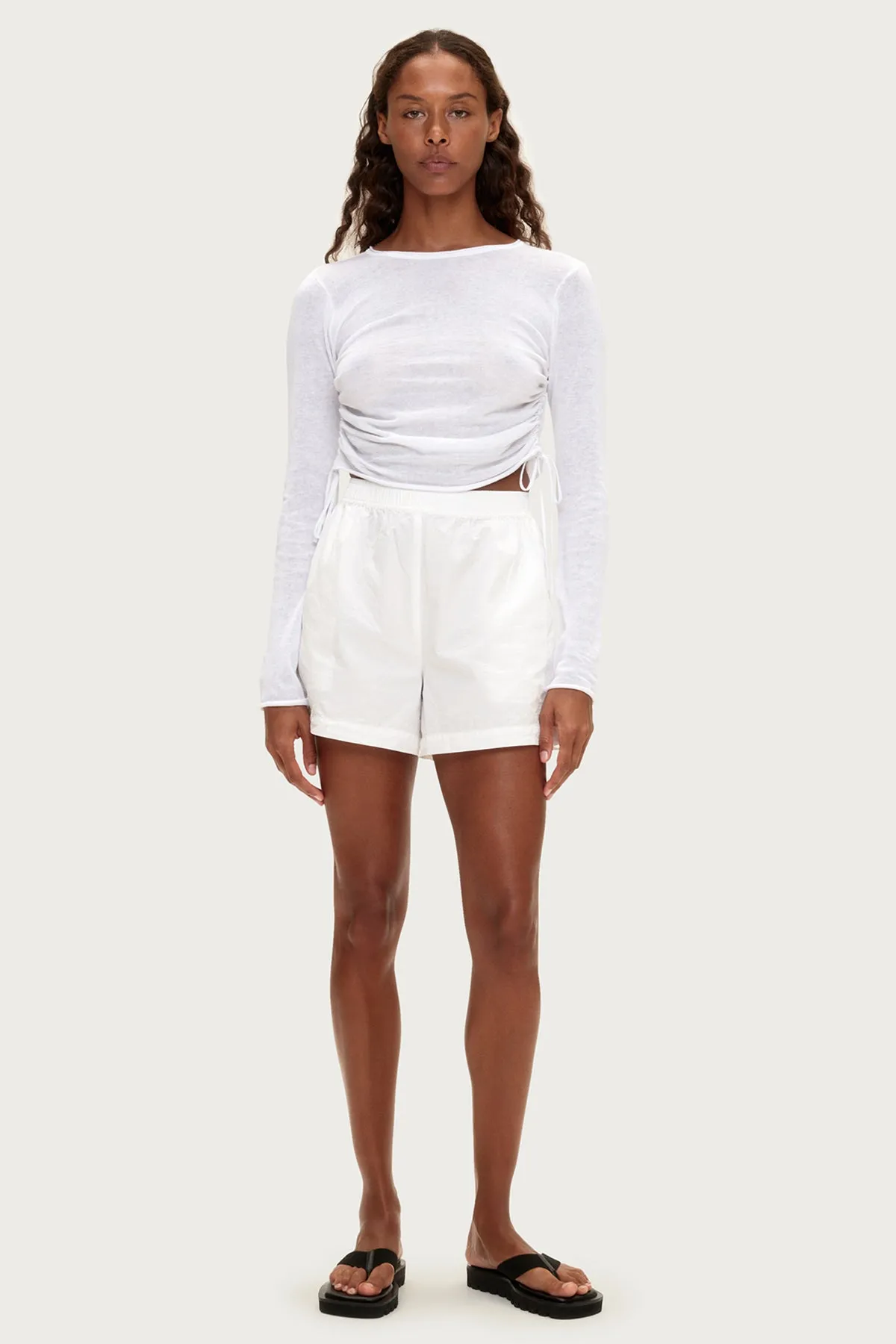 Gathered Knit Long Sleeve Top - White sold by Zulu and Zephyr product image thumbnail 2