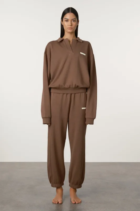 Collared Sport Sweatshirt - Carob sold by Zulu and Zephyr