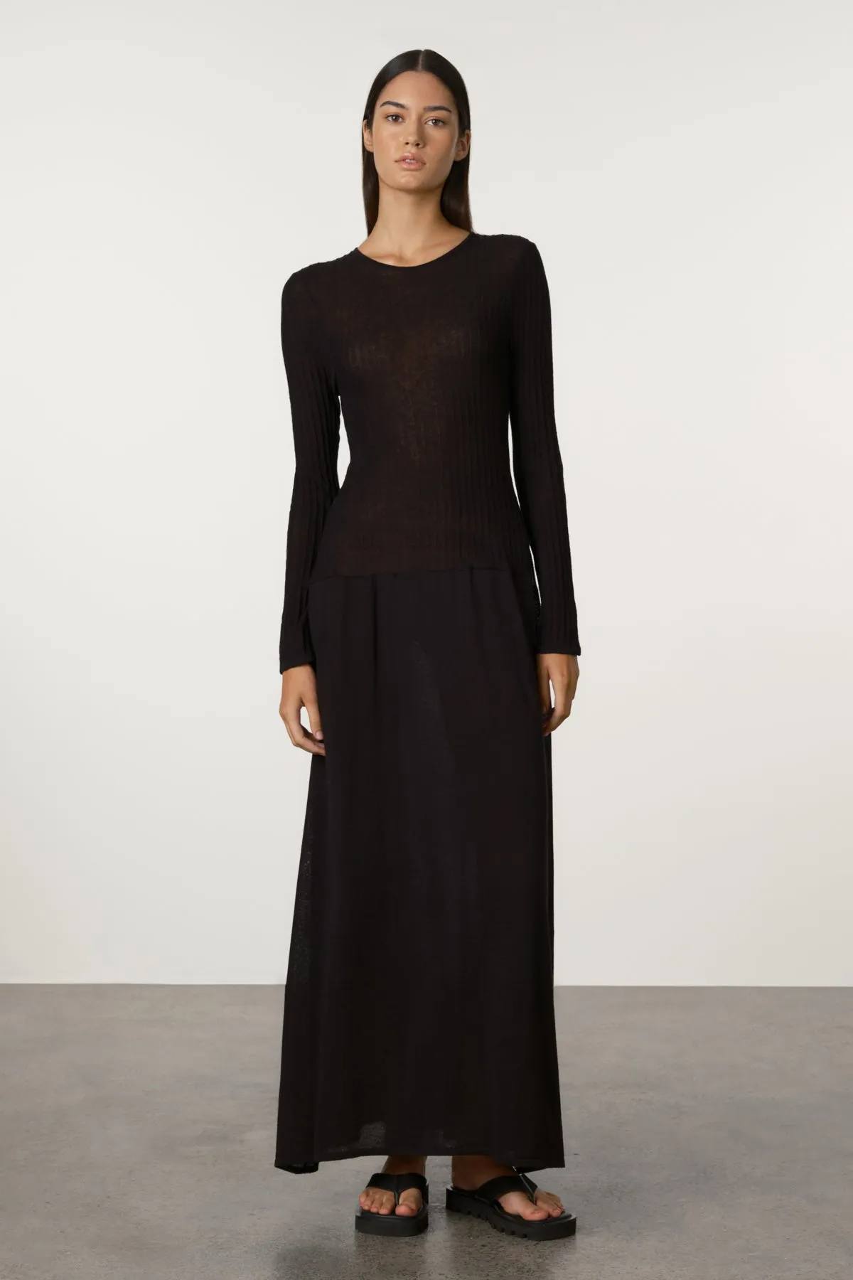 Black Rib Knit Dress sold by Zulu and Zephyr product image thumbnail 2