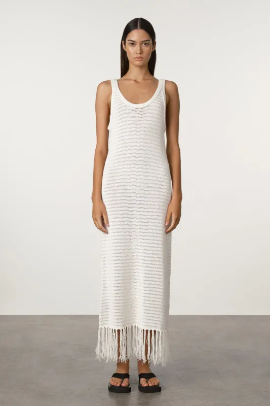 Crochet Knit Dress - White sold by Zulu and Zephyr