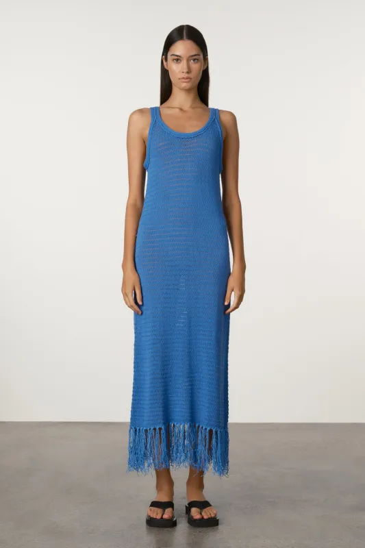 Crochet Knit Dress - Bright Blue sold by Zulu and Zephyr