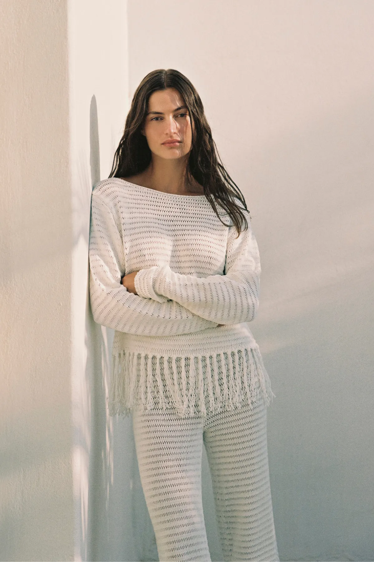 White Crochet Knit Pant sold by Zulu and Zephyr product image thumbnail 3