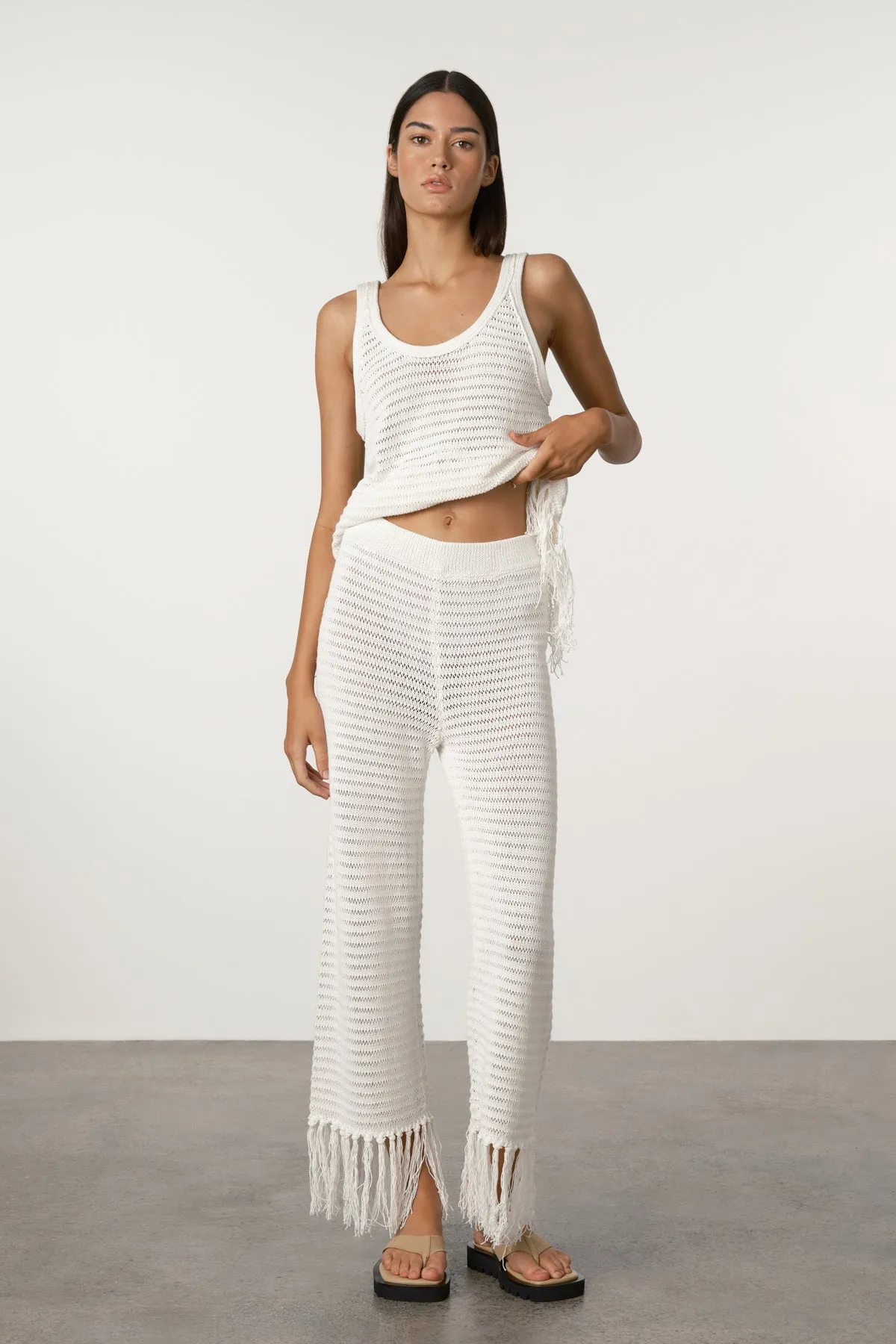 White Crochet Knit Pant sold by Zulu and Zephyr product image thumbnail 4