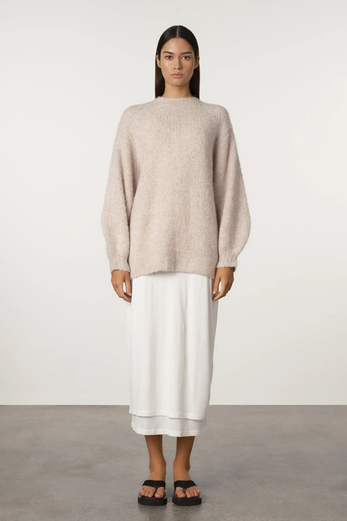 Stone Boucle Knit Wool Blend Jumper sold by Zulu and Zephyr product image thumbnail 2