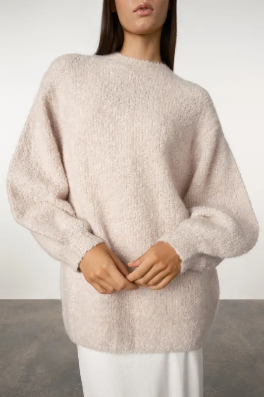 Stone Boucle Knit Wool Blend Jumper sold by Zulu and Zephyr