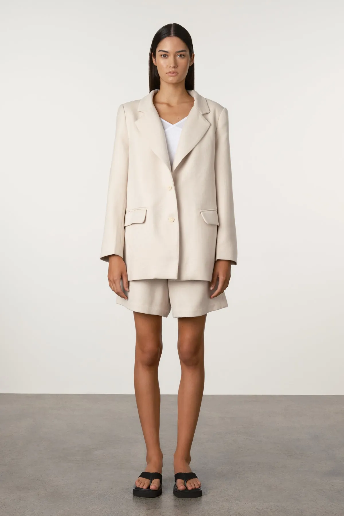 Relaxed Tailored Twill Blazer - Husk sold by Zulu and Zephyr