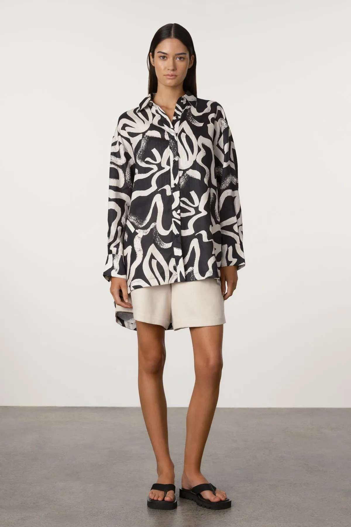 Paint Flower Linen Shirt sold by Zulu and Zephyr product image thumbnail 3