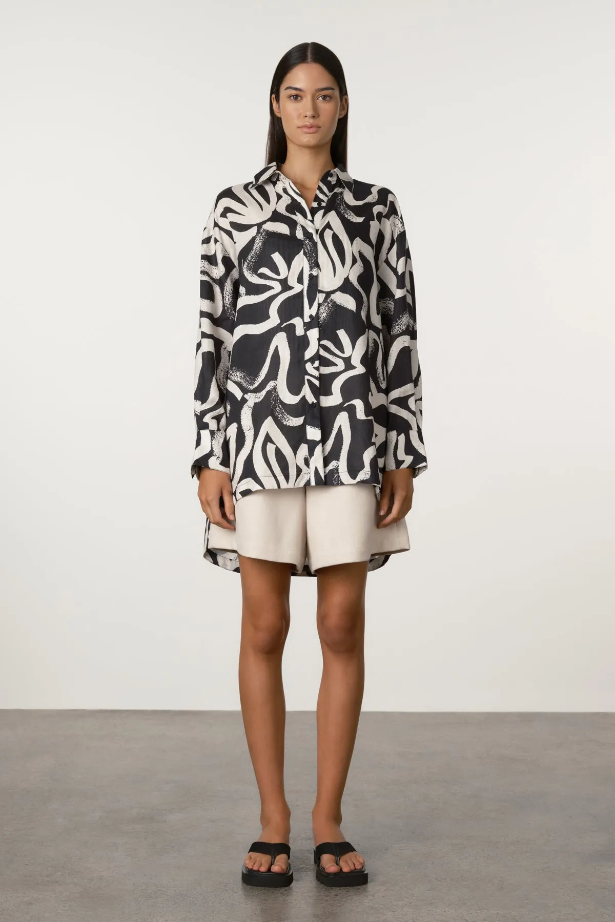 Paint Flower Linen Shirt sold by Zulu and Zephyr