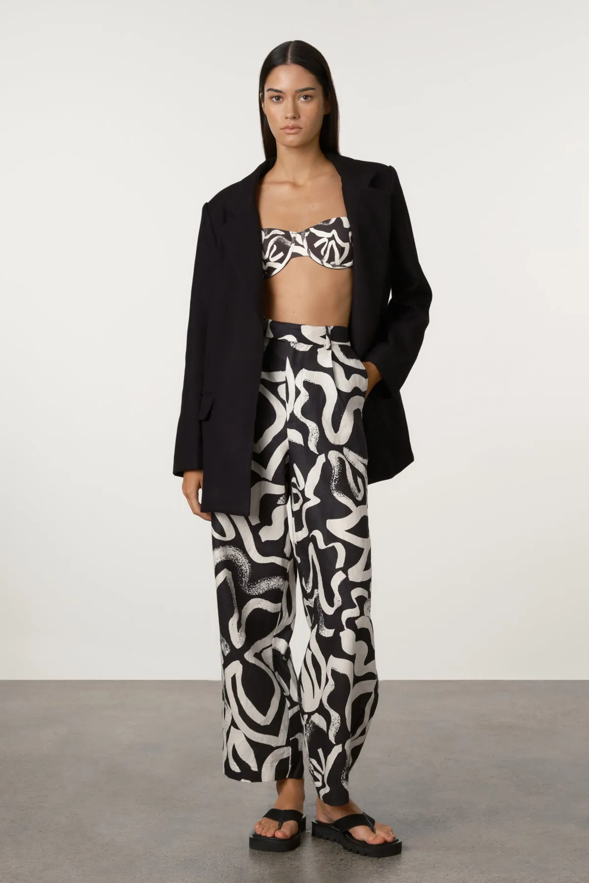 Paint Flower Linen Wide Leg Pant sold by Zulu and Zephyr product image thumbnail 2