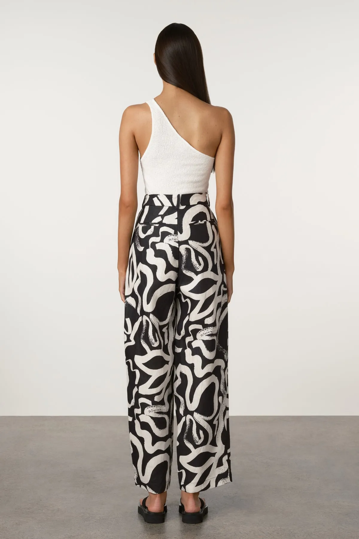 Paint Flower Linen Wide Leg Pant sold by Zulu and Zephyr product image thumbnail 3