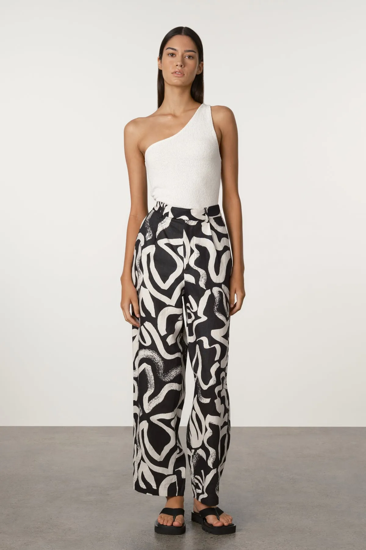 Paint Flower Linen Wide Leg Pant sold by Zulu and Zephyr product image thumbnail 4