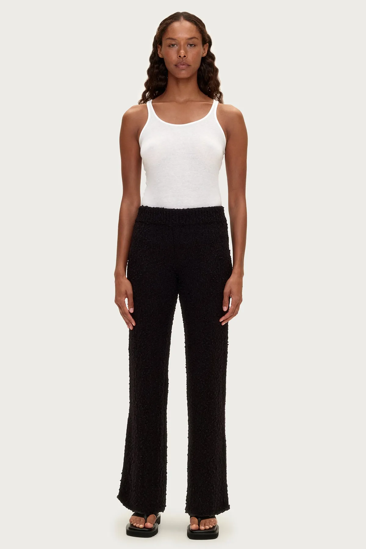 Black Boucle Knit Pant sold by Zulu and Zephyr
