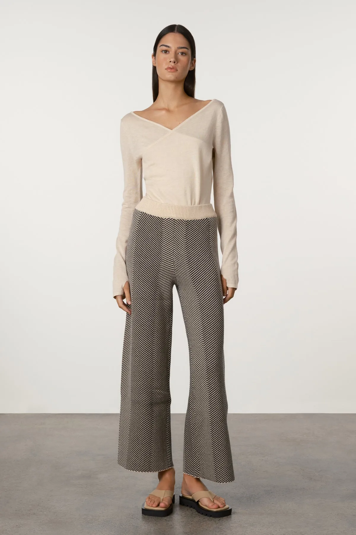 Black Herringbone Knit Pant sold by Zulu and Zephyr product image thumbnail 2