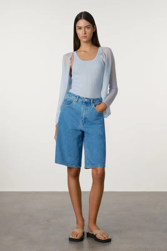 Recycled Denim Walk Shorts - Bright Blue sold by Zulu and Zephyr