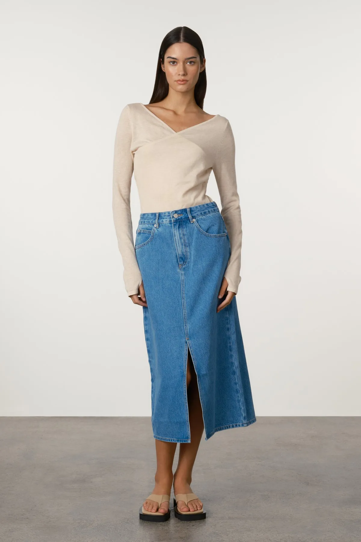 Recycled Denim Skirt - Bright Blue sold by Zulu and Zephyr product image thumbnail 4