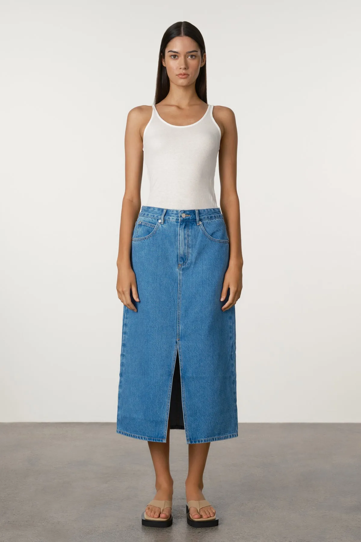 Recycled Denim Skirt - Bright Blue sold by Zulu and Zephyr product image thumbnail 3