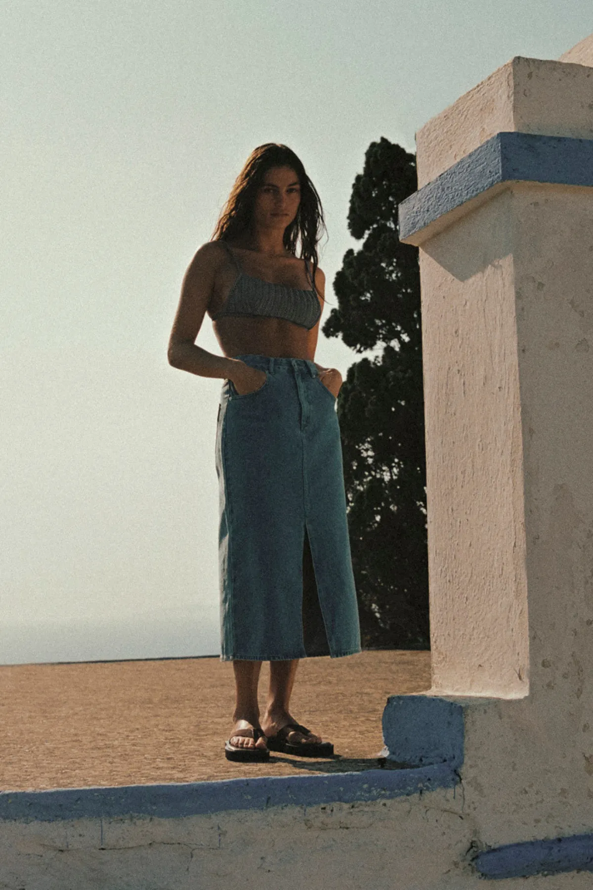 Recycled Denim Skirt - Bright Blue sold by Zulu and Zephyr product image thumbnail 2