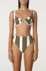 Olive Stripe Waisted Full Brief sold by Zulu and Zephyr