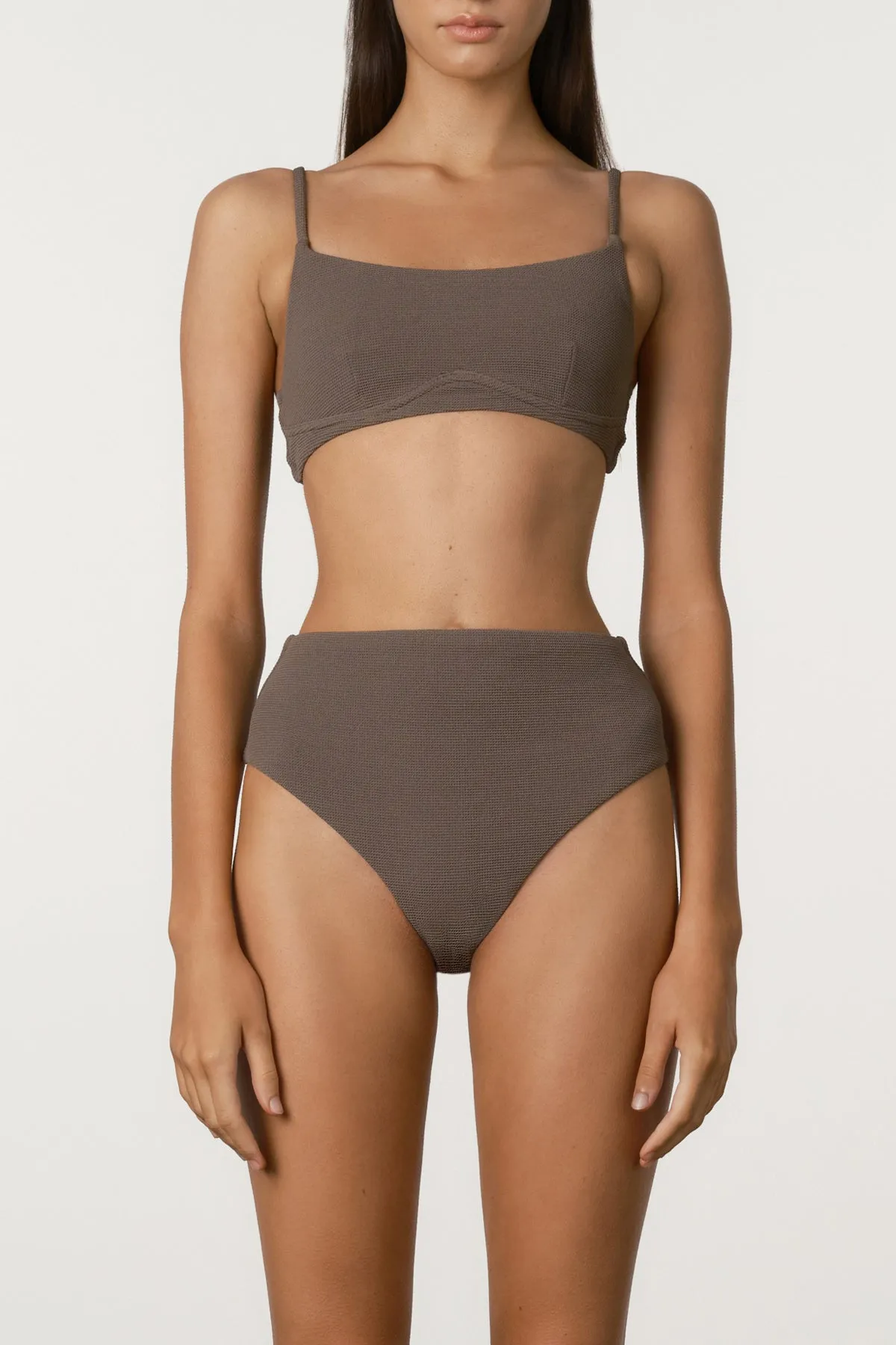 Waffle Waisted High Brief - Carob sold by Zulu and Zephyr product image thumbnail 3