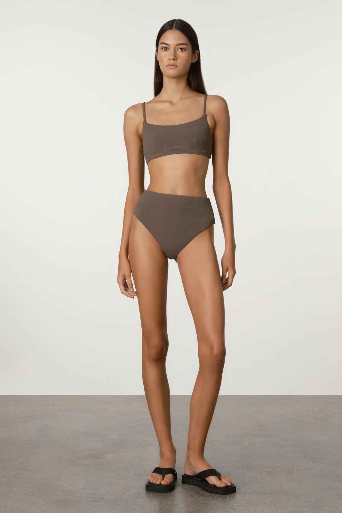 Waffle Waisted High Brief - Carob sold by Zulu and Zephyr product image thumbnail 2