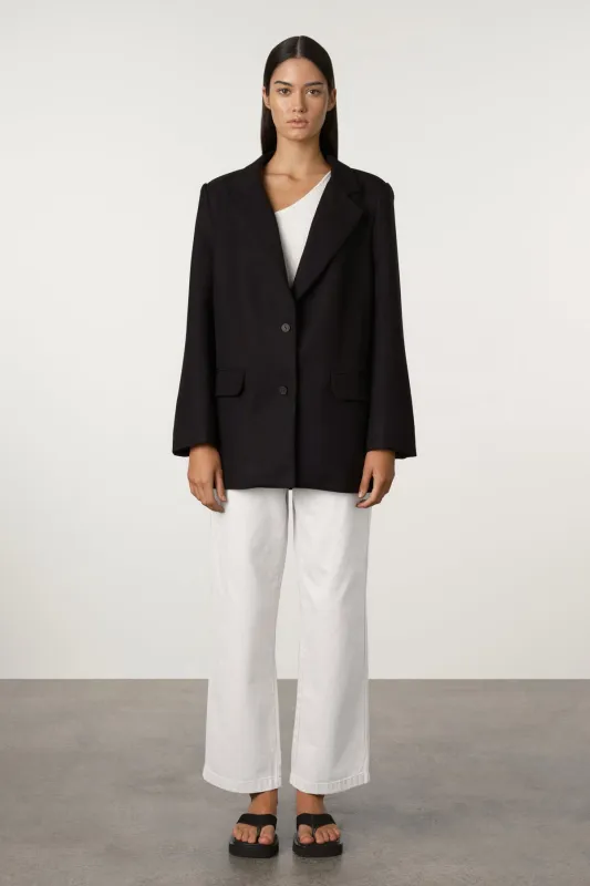 Relaxed Tailored Twill Blazer - Black sold by Zulu and Zephyr