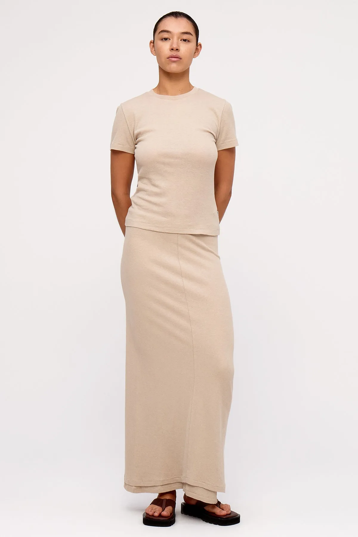 Rib Hemp Jersey Skirt - Husk sold by Zulu and Zephyr product image thumbnail 3