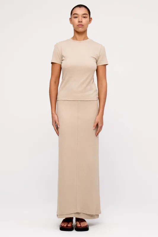 Rib Hemp Jersey Skirt - Husk sold by Zulu and Zephyr