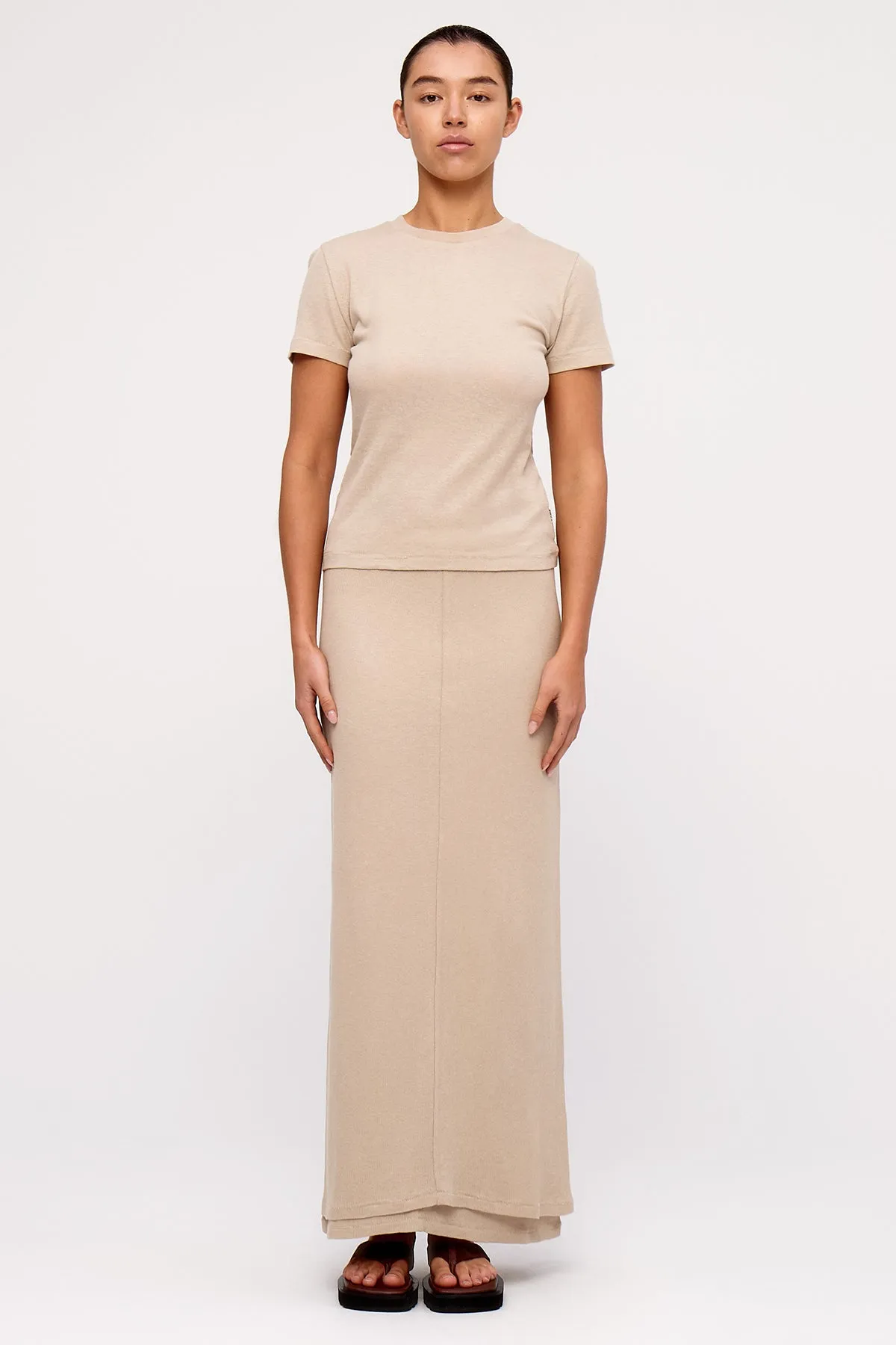 Rib Hemp Jersey Skirt - Husk sold by Zulu and Zephyr