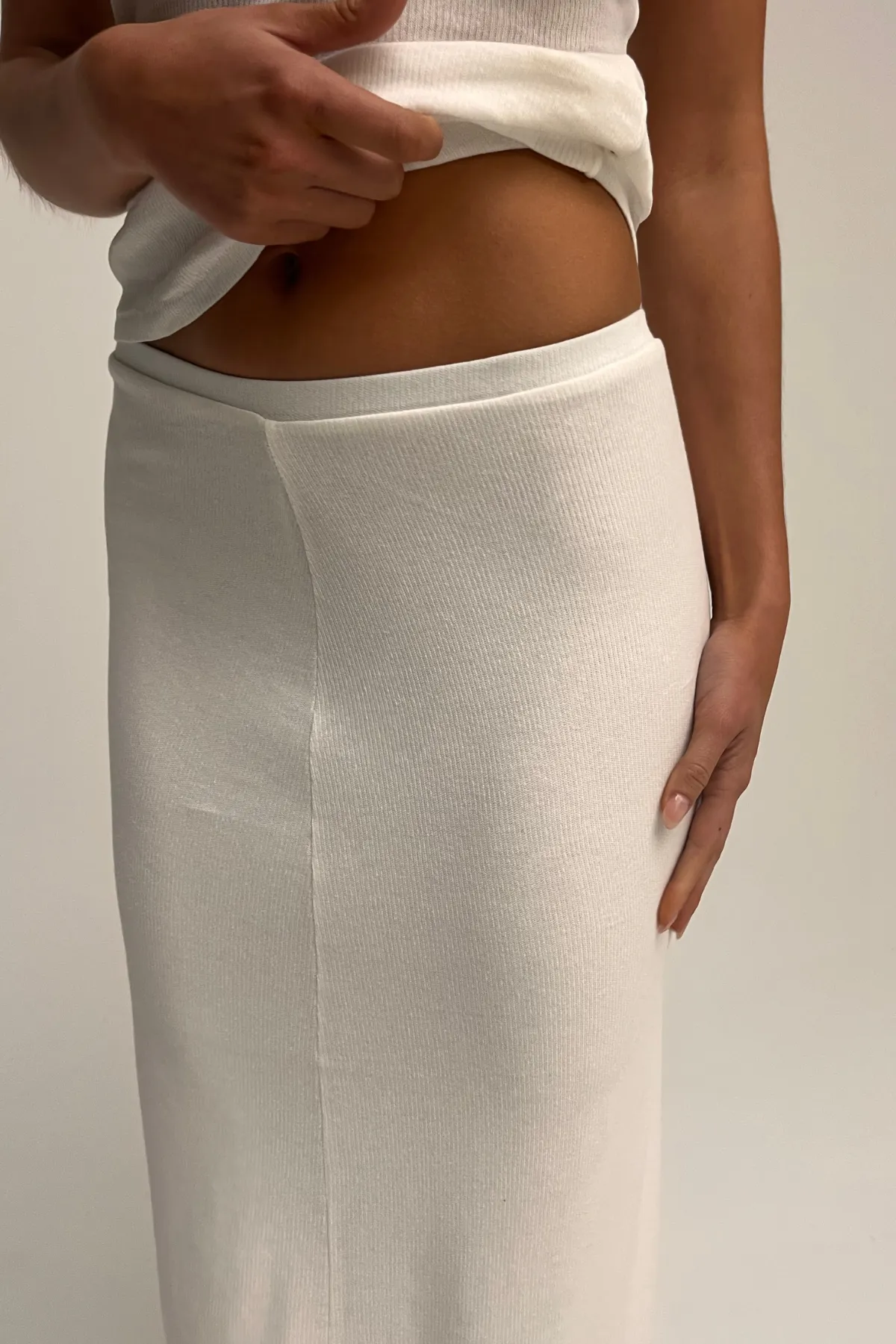 Rib Hemp Jersey Skirt - White sold by Zulu and Zephyr product image thumbnail 5