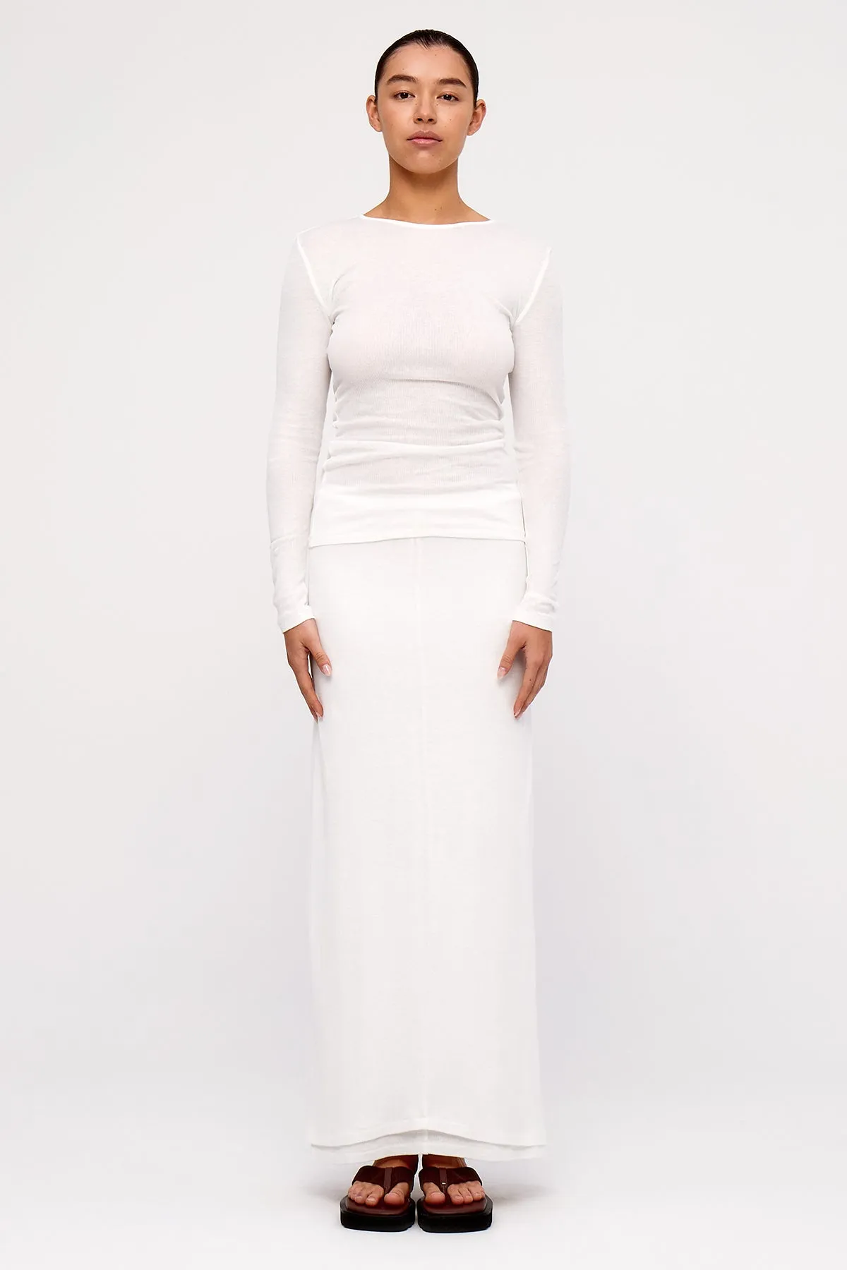 Rib Hemp Jersey Skirt - White sold by Zulu and Zephyr product image thumbnail 3