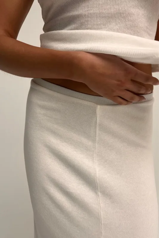 Rib Hemp Jersey Skirt - White sold by Zulu and Zephyr