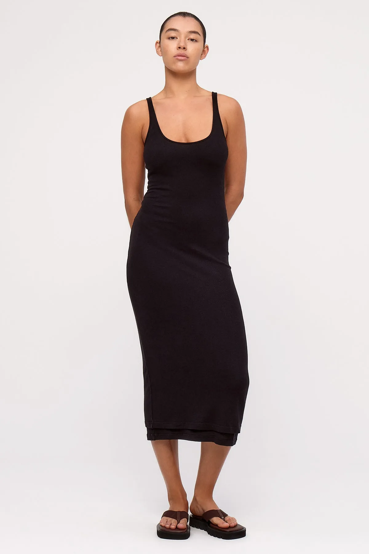 Rib Hemp Jersey Midi Dress - Black sold by Zulu and Zephyr product image thumbnail 2
