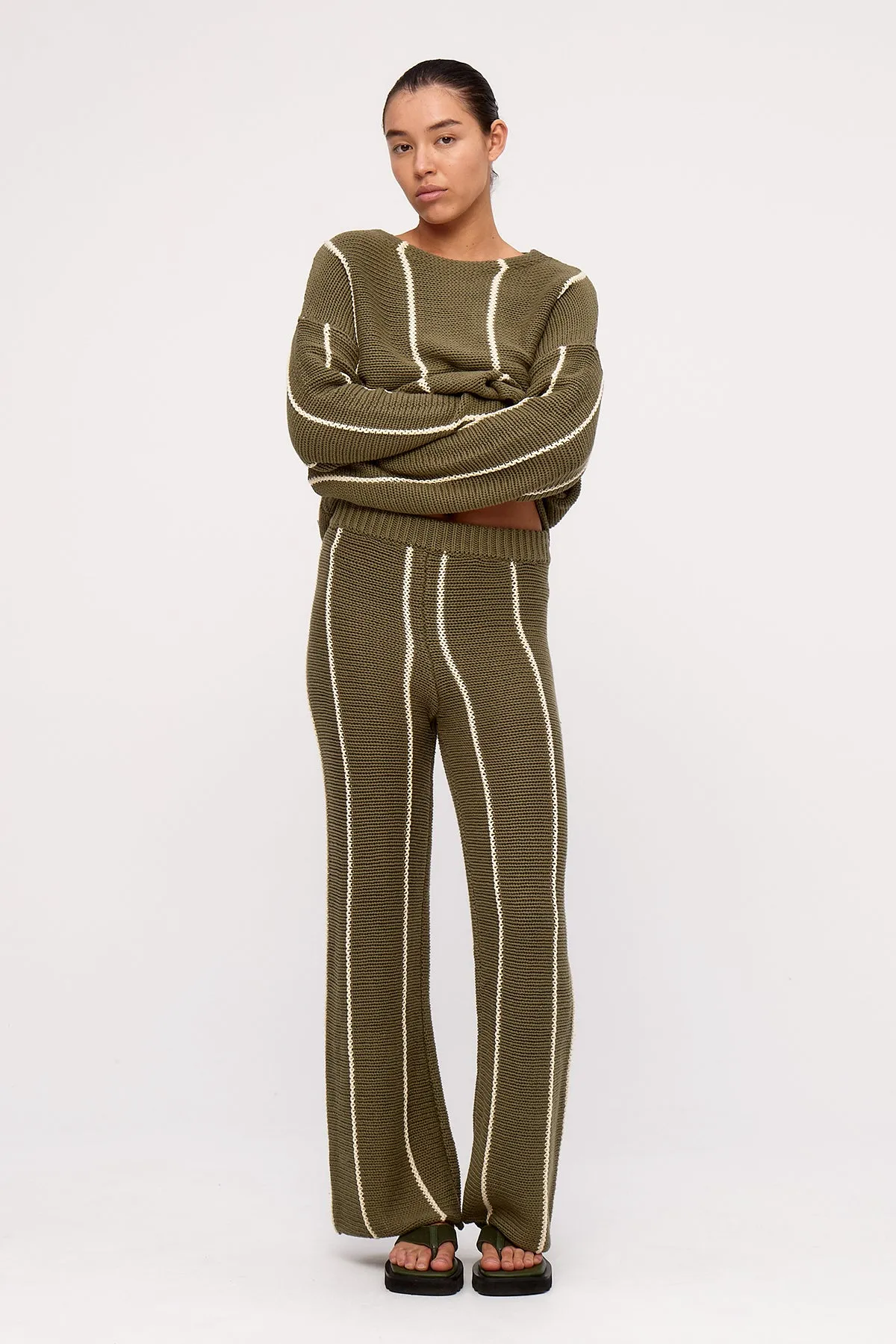 Olive Stripe Knit Jumper sold by Zulu and Zephyr product image thumbnail 5