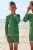 Mini Stripe Rib Surf Short - Parrot Green sold by Zulu and Zephyr