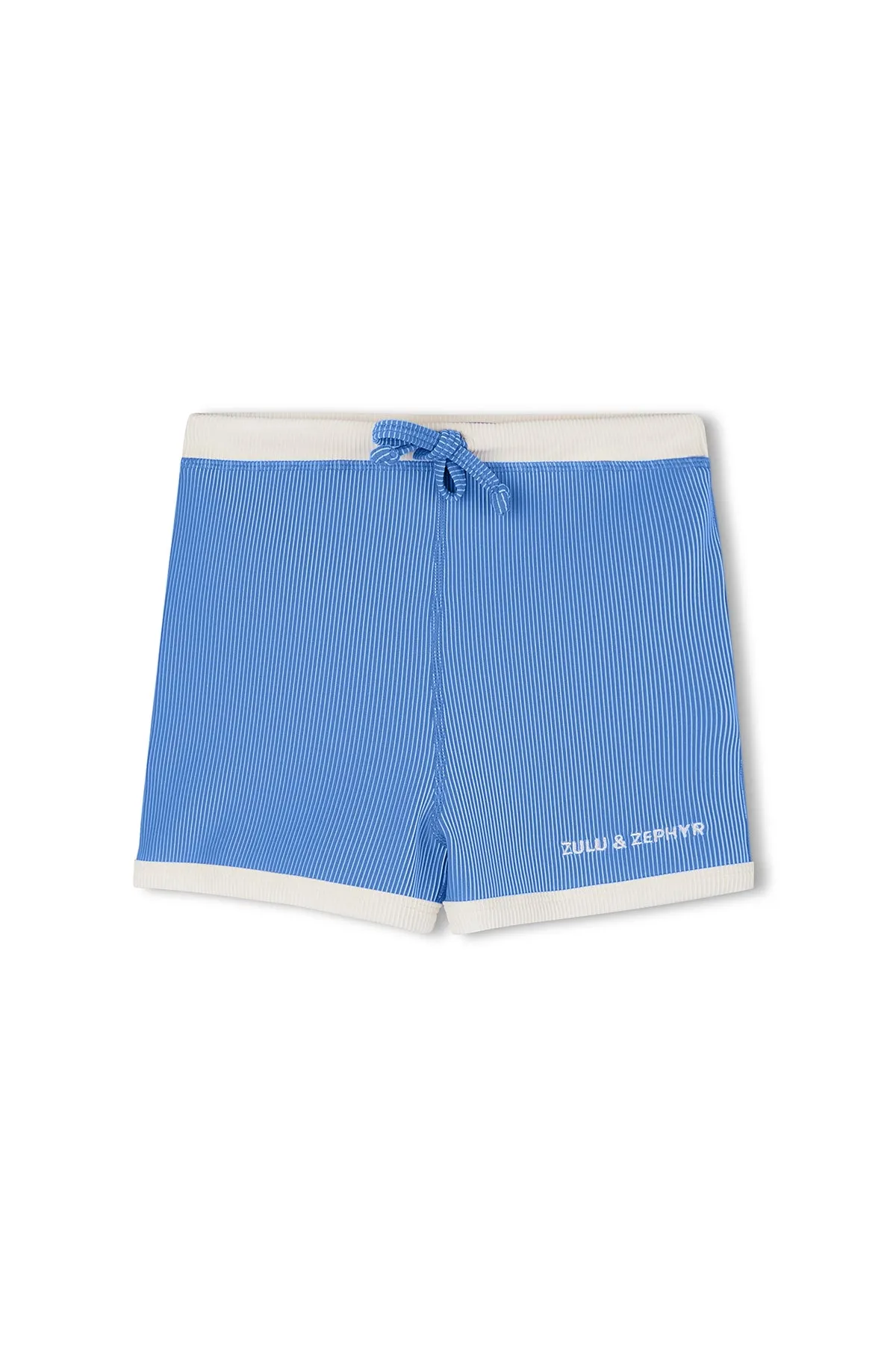 Mini Stripe Rib Surf Short - Sky sold by Zulu and Zephyr