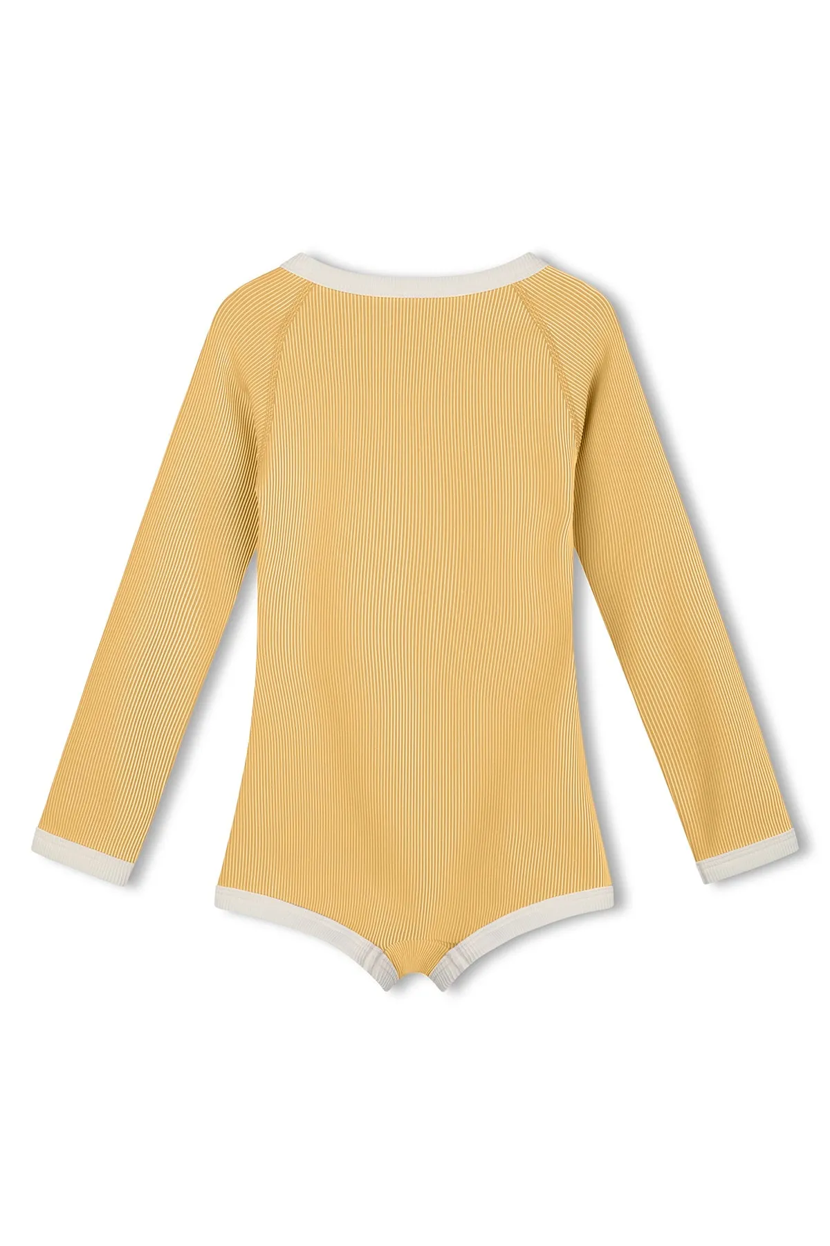 Mini Stripe Rib Rashie Onesie - Marigold sold by Zulu and Zephyr product image thumbnail 2