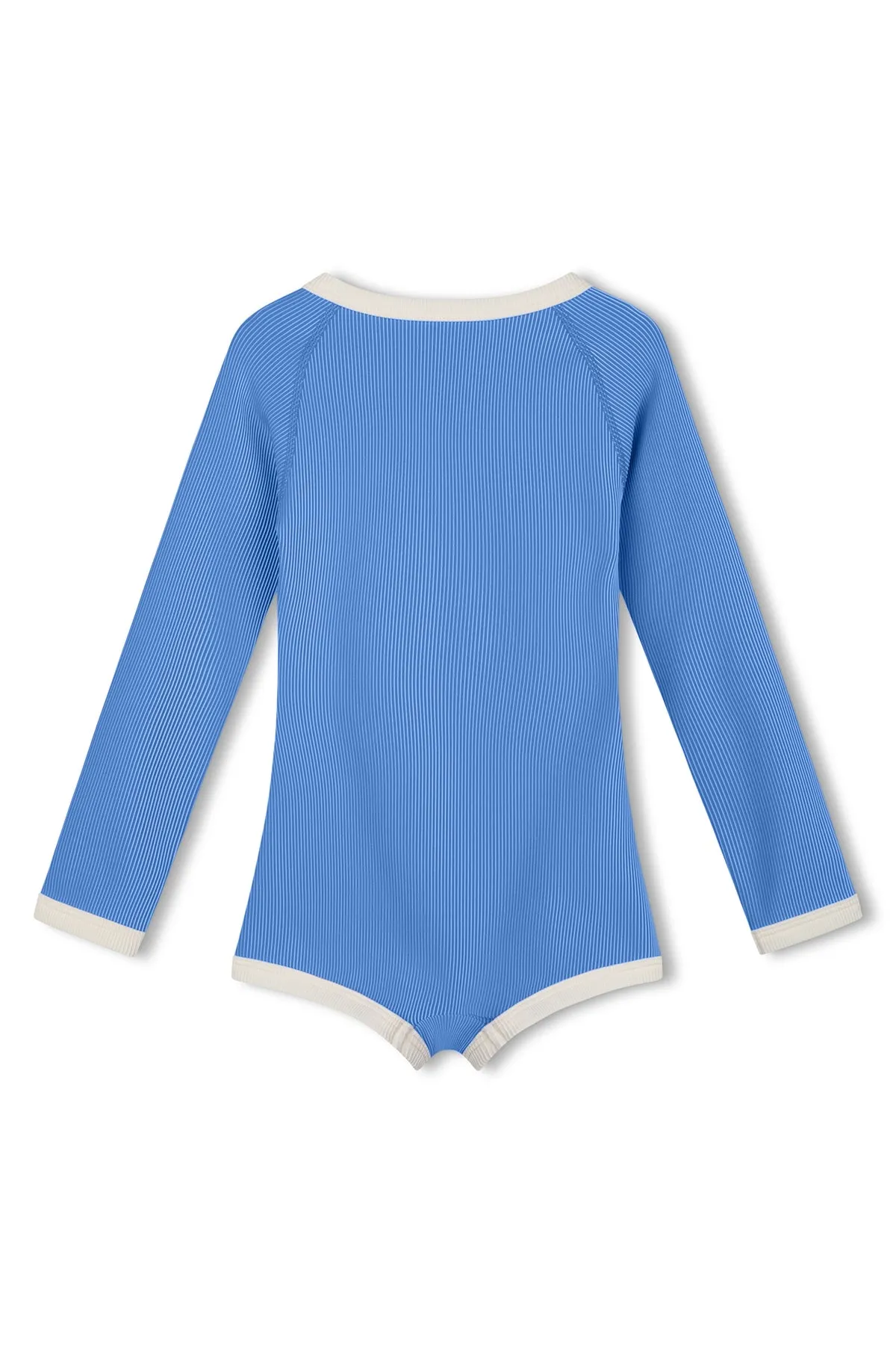 Mini Stripe Rib Rashie Onesie - Sky sold by Zulu and Zephyr product image thumbnail 3