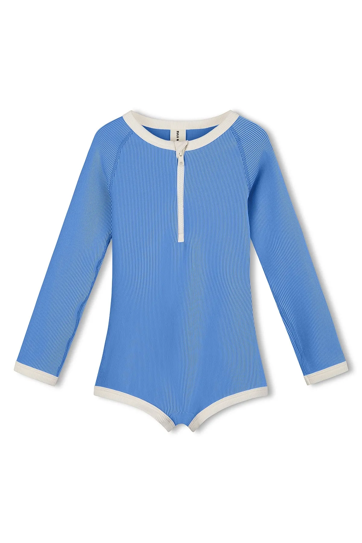 Mini Stripe Rib Rashie Onesie - Sky sold by Zulu and Zephyr product image thumbnail 2