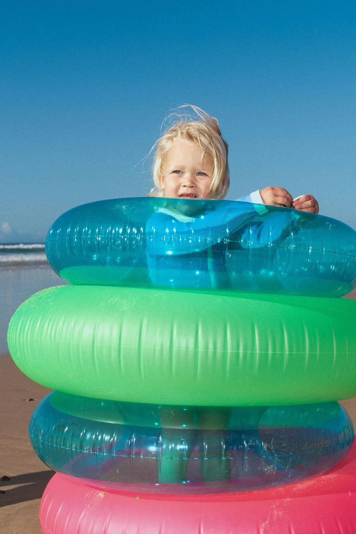 Mini Stripe Rib Rashie Onesie - Sky sold by Zulu and Zephyr product image thumbnail 5