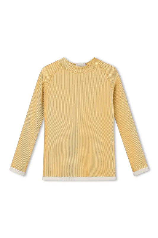 Mini Stripe Rib Rashie - Marigold sold by Zulu and Zephyr
