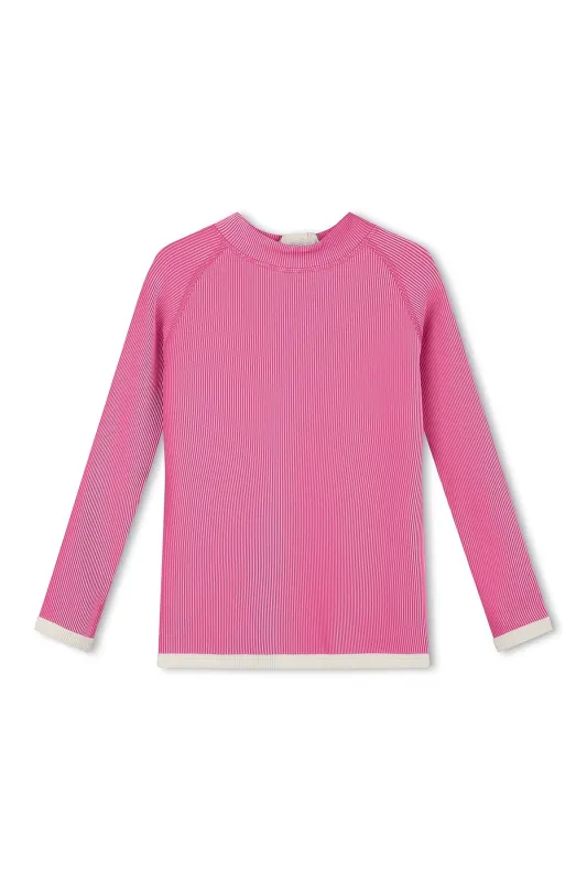 Mini Stripe Rib Rashie - Shell Pink sold by Zulu and Zephyr