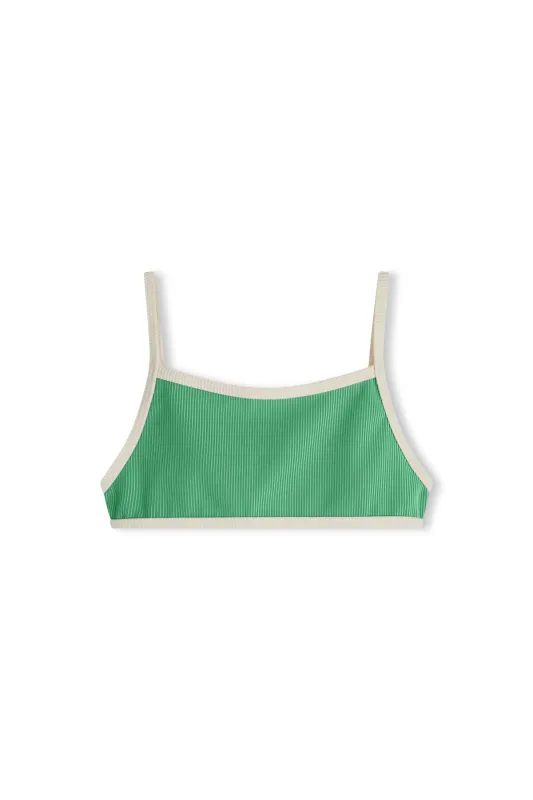 Stripe Rib Adjustable Bralette - Parrot Green sold by Zulu and Zephyr