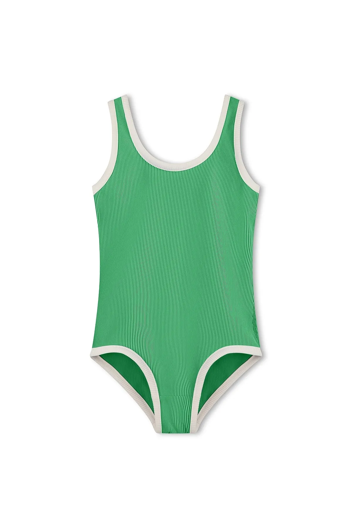 Mini Stripe Rib Scoop One Piece - Parrot Green sold by Zulu and Zephyr