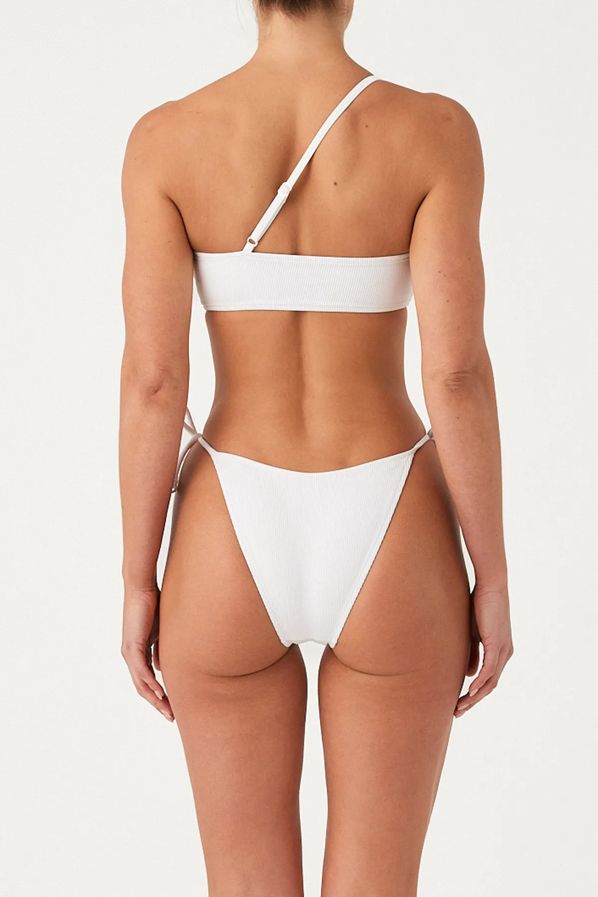 Signature Stripe One Shoulder Bralette - White sold by Zulu and Zephyr product image thumbnail 4