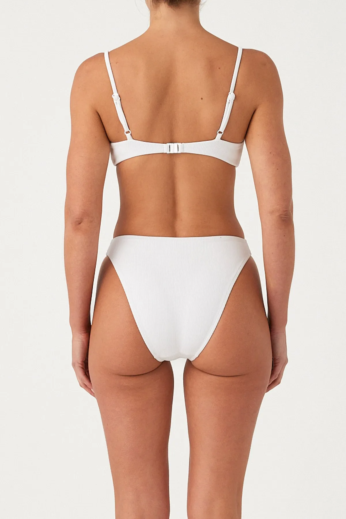 Signature Stripe High Cut Brief - White sold by Zulu and Zephyr product image thumbnail 4